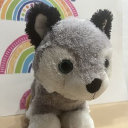 SIBERIAN HUSKY SOFT PLUSH! 10 INCHES LONG! BY KELLYTOYS