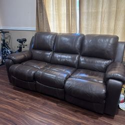 Leather Reclining Sofa 