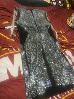 Elegant Silver and Black Dress 