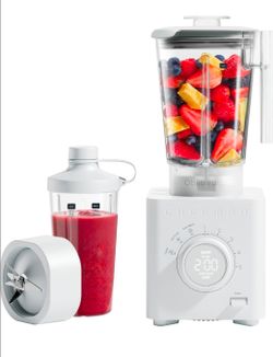 Brand New Chefman Obliterator 1380W Countertop Blender + 20oz Travel Cup (Concrete/White)