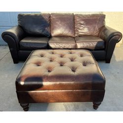 Ashley Durablend Couch And Ottoman 