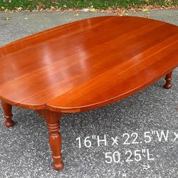 Vintage Kling Cherry Drop Leaf Coffee Table / Livingroom Cherry Table / Fine Furniture