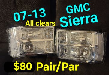 New 07-13 GMC Sierra Clear headlights $80