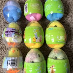 9 Easter Fluffy Plush In Egg.