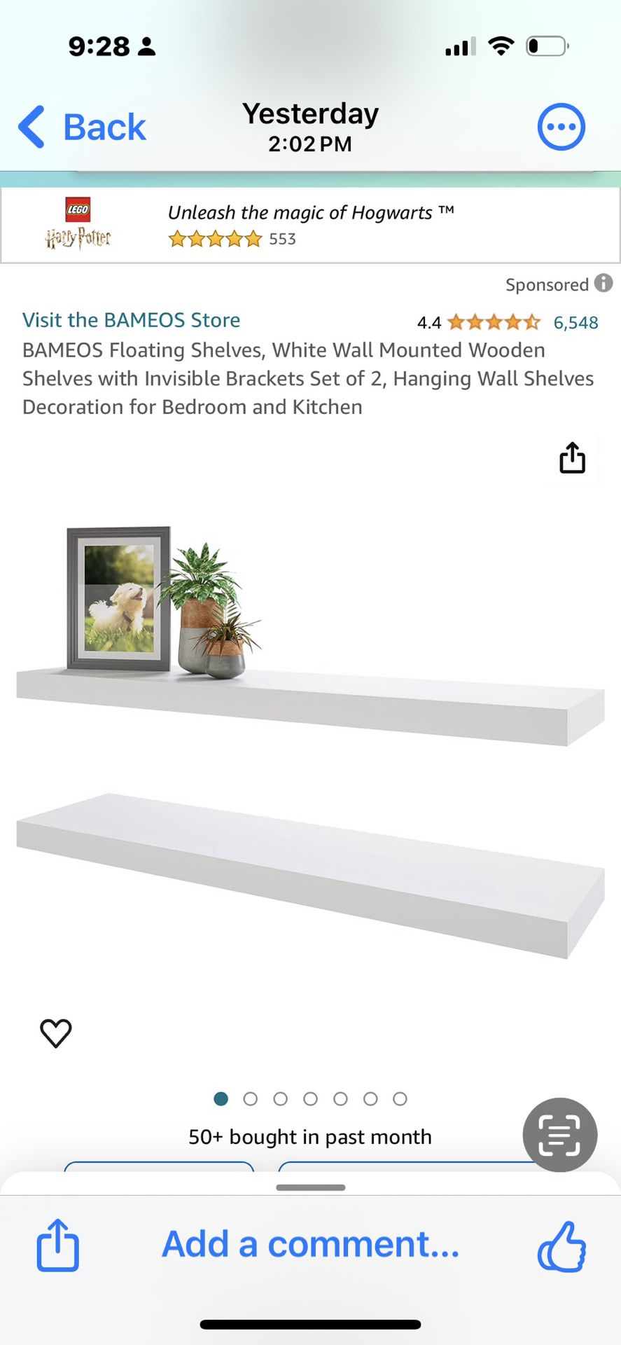 NIB White Floating Wall Shelves 