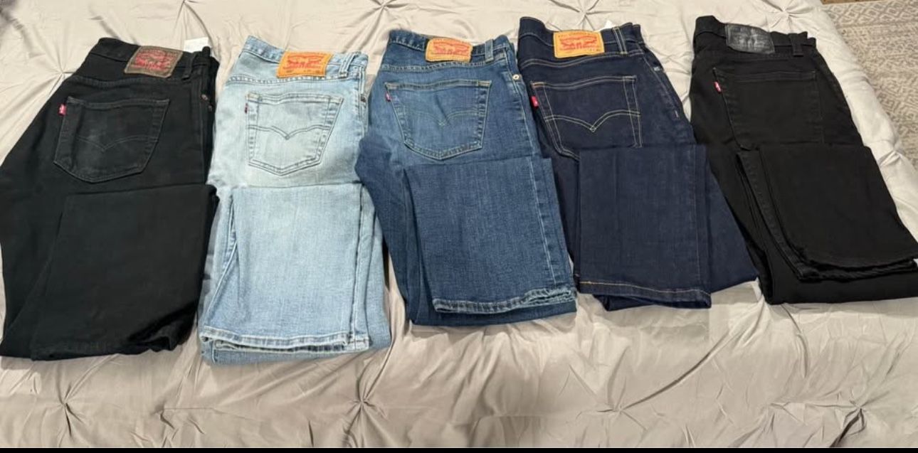 5 pairs mens Levis 501 and 502 30x30