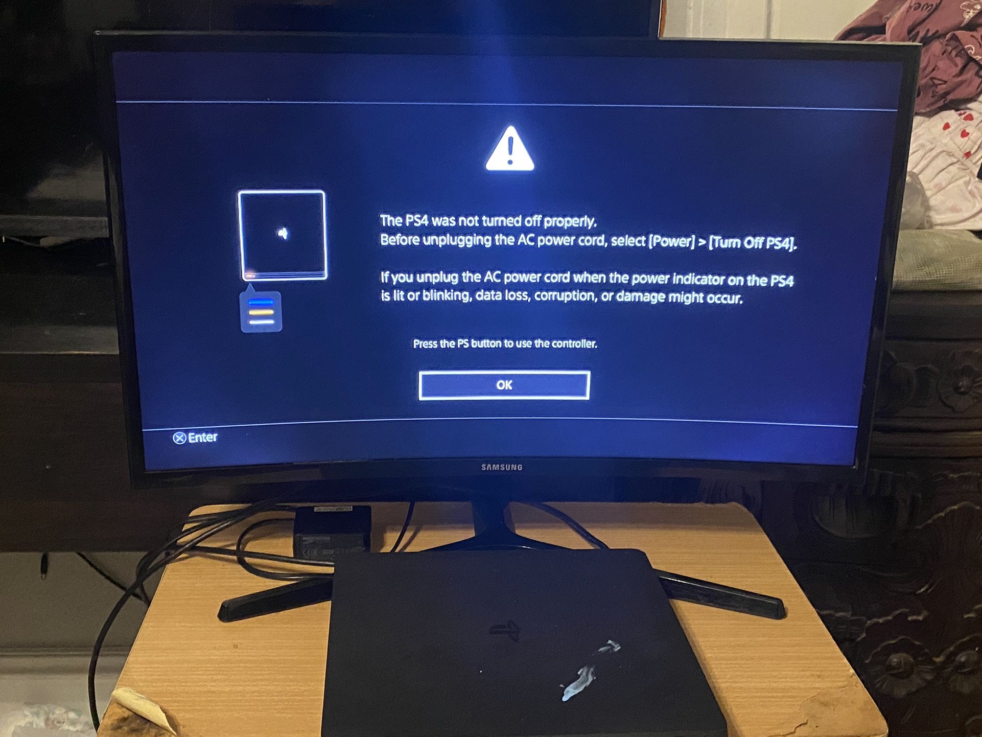 Samsung Curved Monitor With PS4 No Remote Need Gone Today Electronics & Media