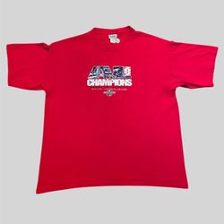 Anaheim Angels baseball 2002 AL Champs vintage y2k Lee sport red t shirt Size XL