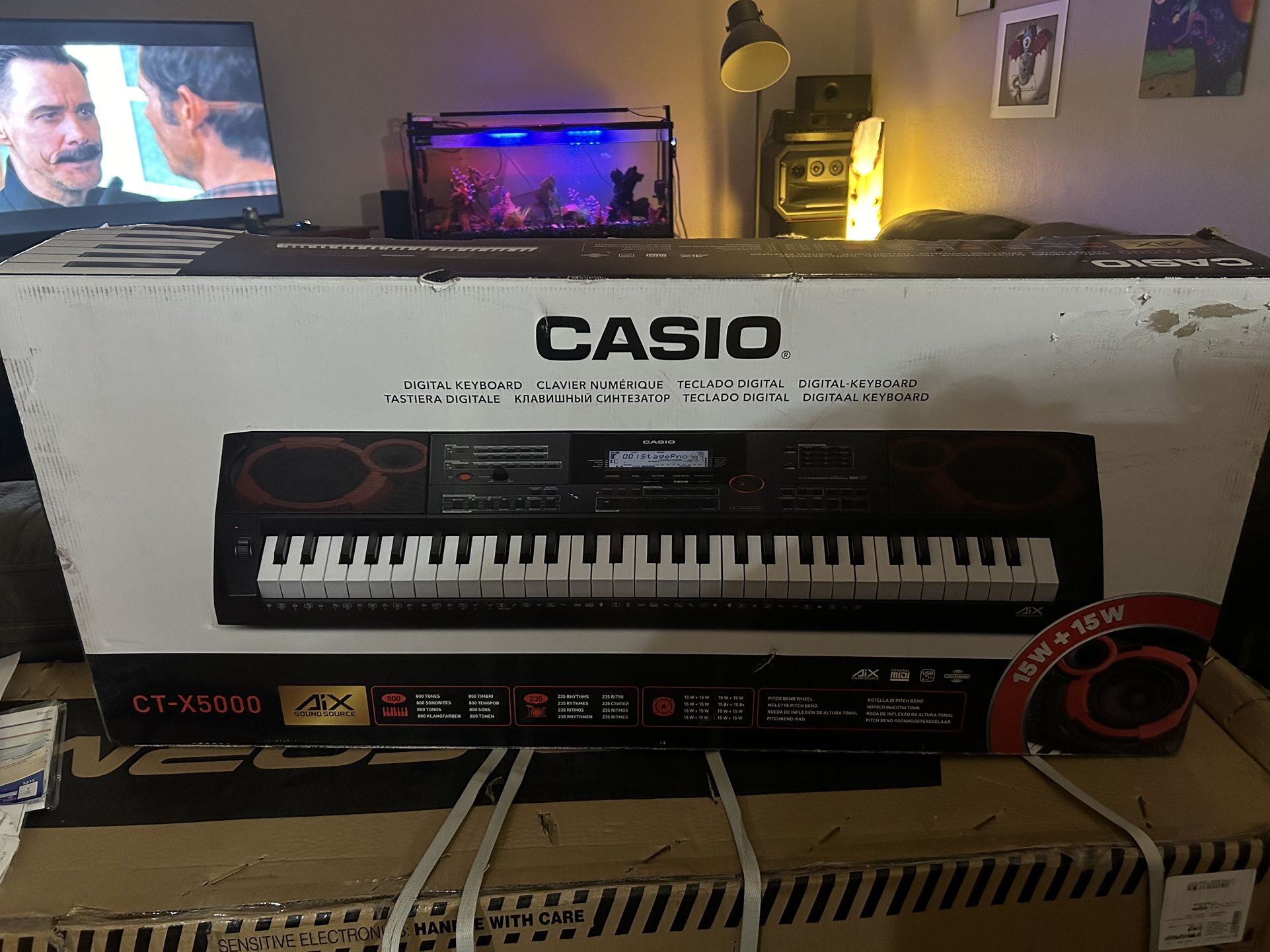 Casio Ct-x5000 61 Key Portable Keyboard W/Music Stand Ac Adapter New.