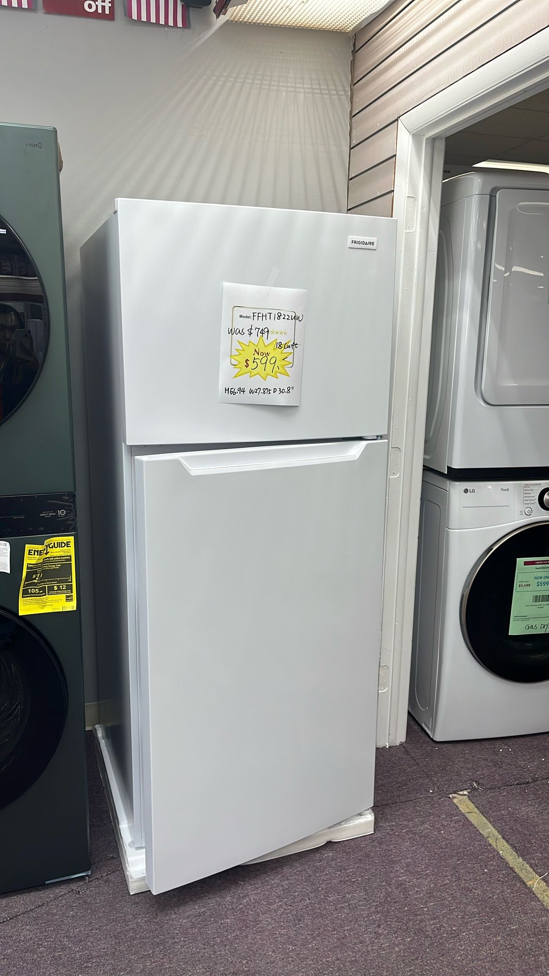 Refrigerator White 30” In New Open Box 