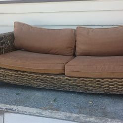 Rattan Sofa and end table 