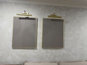 Framed Set Of Abstract Paintings + light fixtures