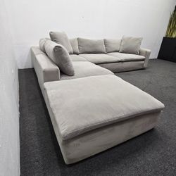Utopia Modular 3 Piece Grey 123" Sectional Sofa Couch With Chaise - Can Deliver!