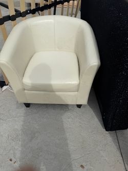 Ivory letter accent chair