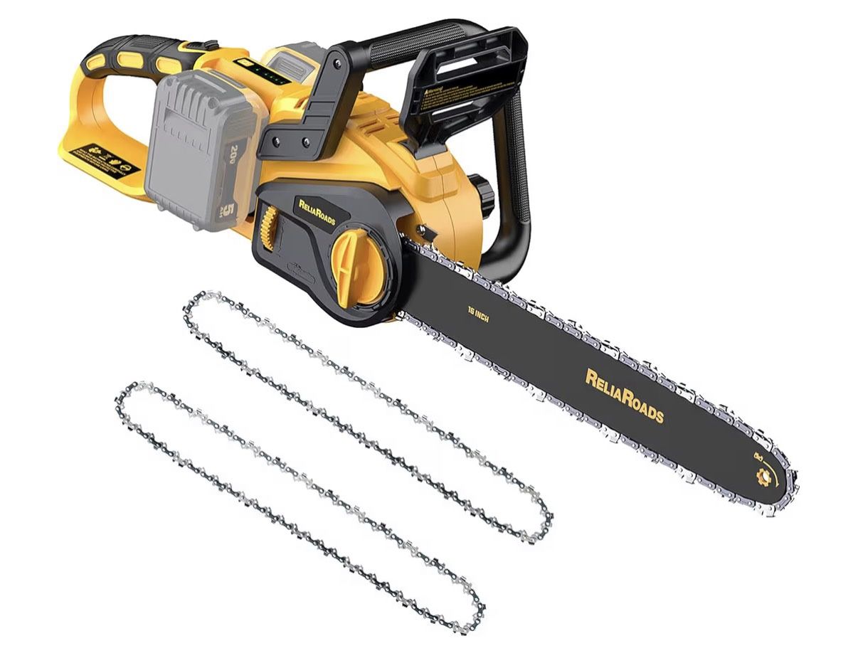 16-Inch Brushless Chainsaw, 40V (2 x 20V MAX) Cordless Battery Powered Chain Saw Compatible DeWALT Battery, Ideal for Wood/Tree Cutting, Pruning, Tool