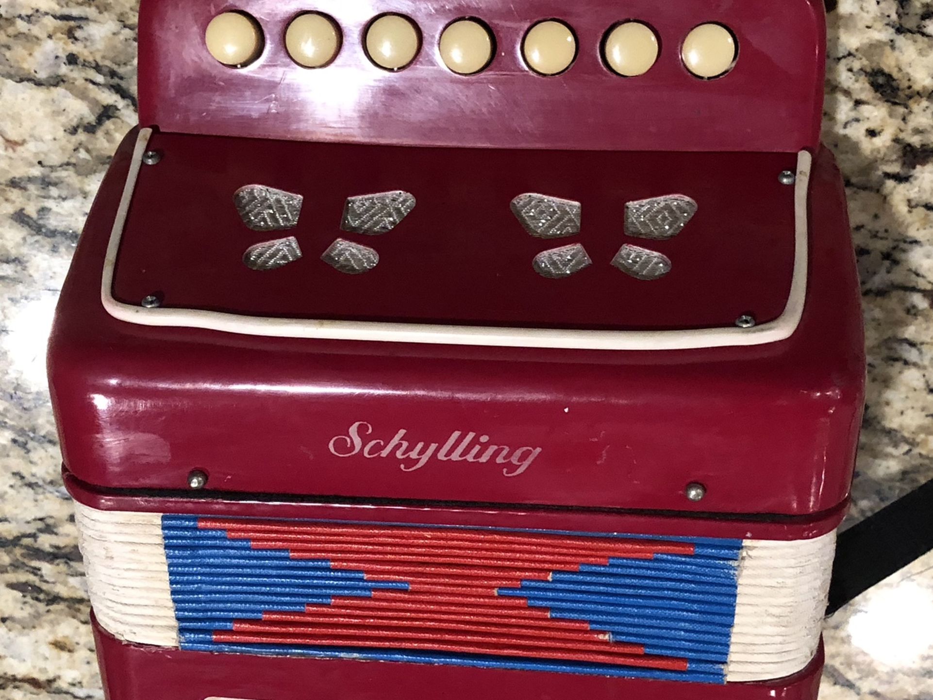 Vintage Toy Accordion Schylling