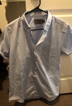 Light Blue TOPMAN Short Sleeved Shirt