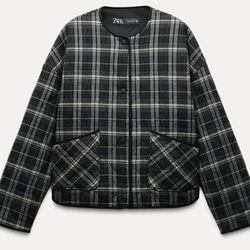 Zara Plaid Jacket Size Medium