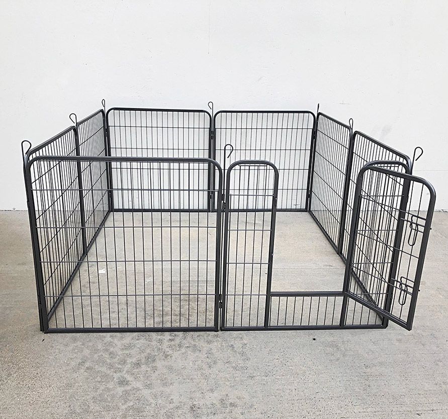 (Brand New) $100 Heavy Duty 32” Tall x 32” Wide x 8-Panel Pet Playpen Dog Crate Kennel Exercise Cage Fence