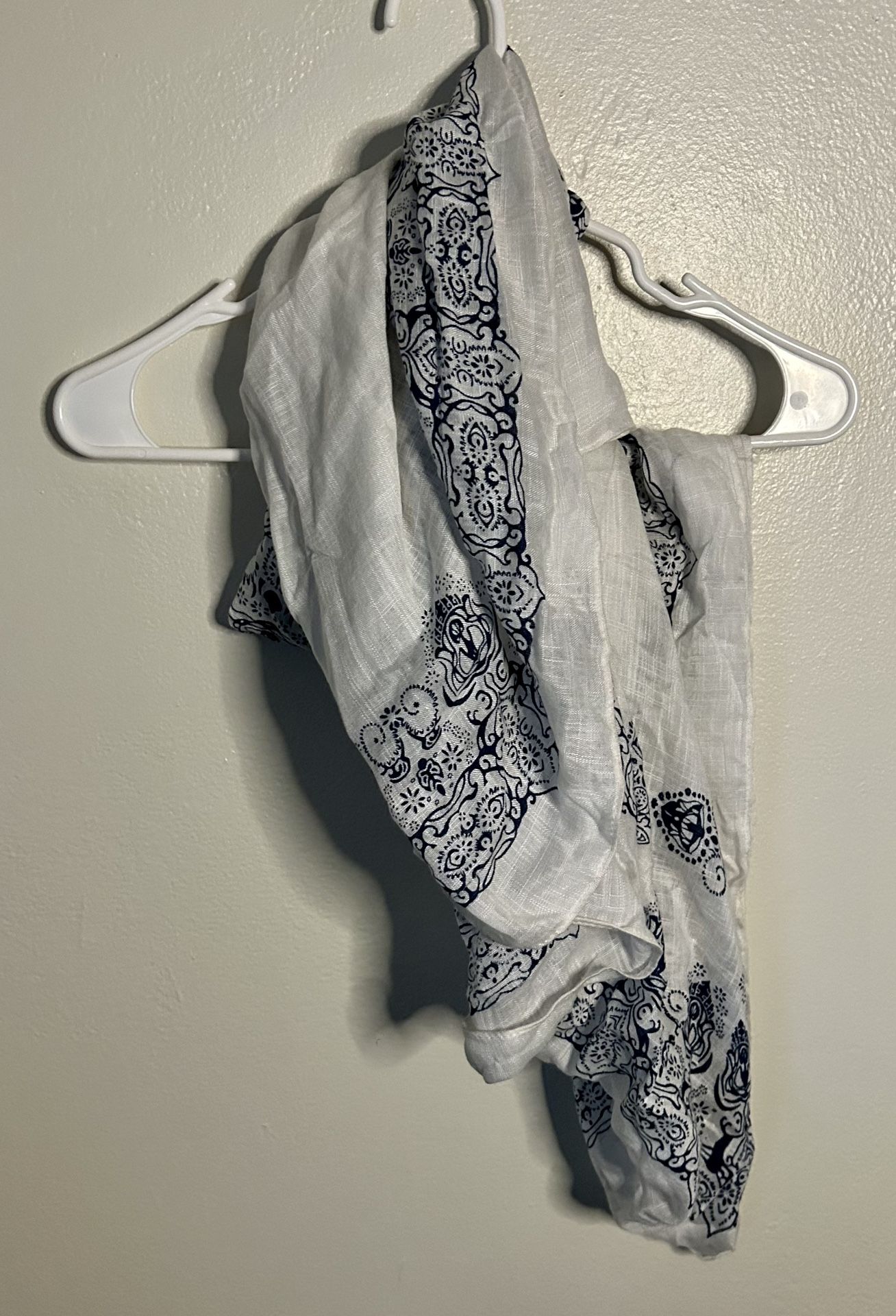 White, Blue Scarf