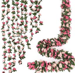 Pink floral garlands (18 pack)