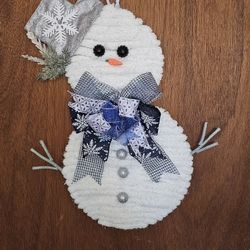 Snowman In Silver And Blue