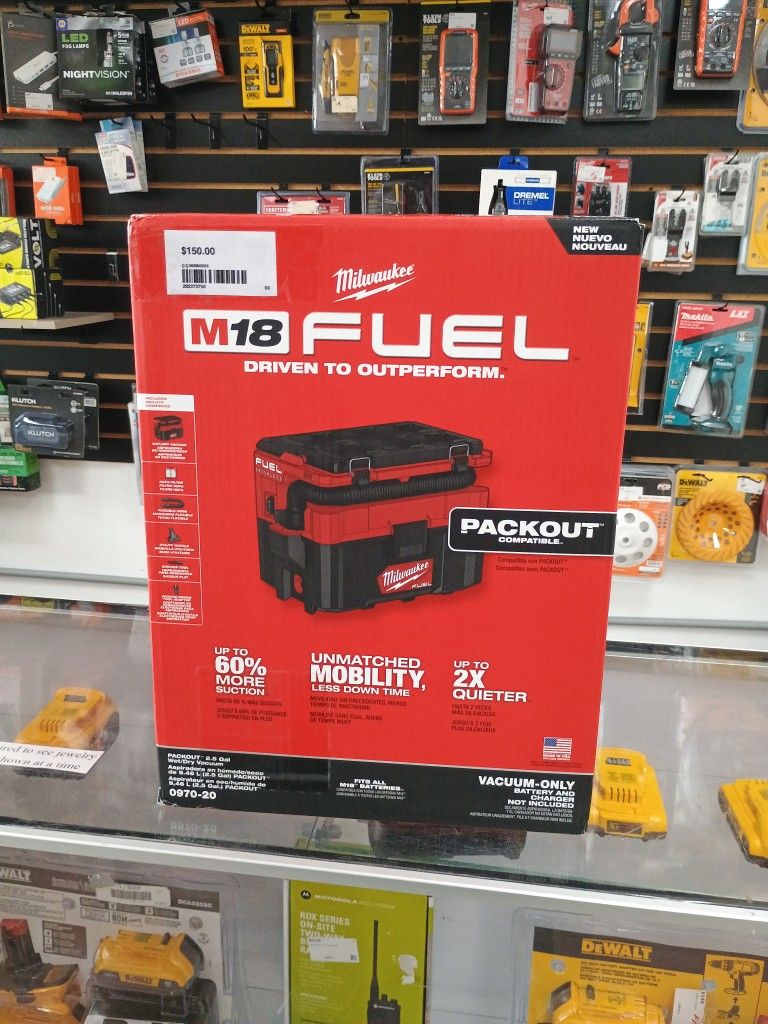Milwaukee 0970-20 M18 FUEL PACKOUT 2.5 Gallon Cordless Wet/Dry Vacuum -Bare Tool