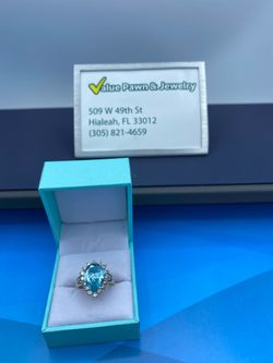 Teardrop Halo Ring – 10K Gold Women’s Zircon Statement Ring