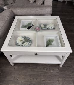 IKEA Liatorp Coffee Table, White, Glass Top