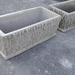 2 Planter Flower Rectangular  Concret 