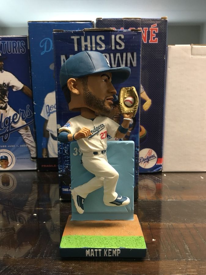 **Extremely Rare Mint Condition** Matt Kemp Gold Glove Variant Dodgers Bobblehead.