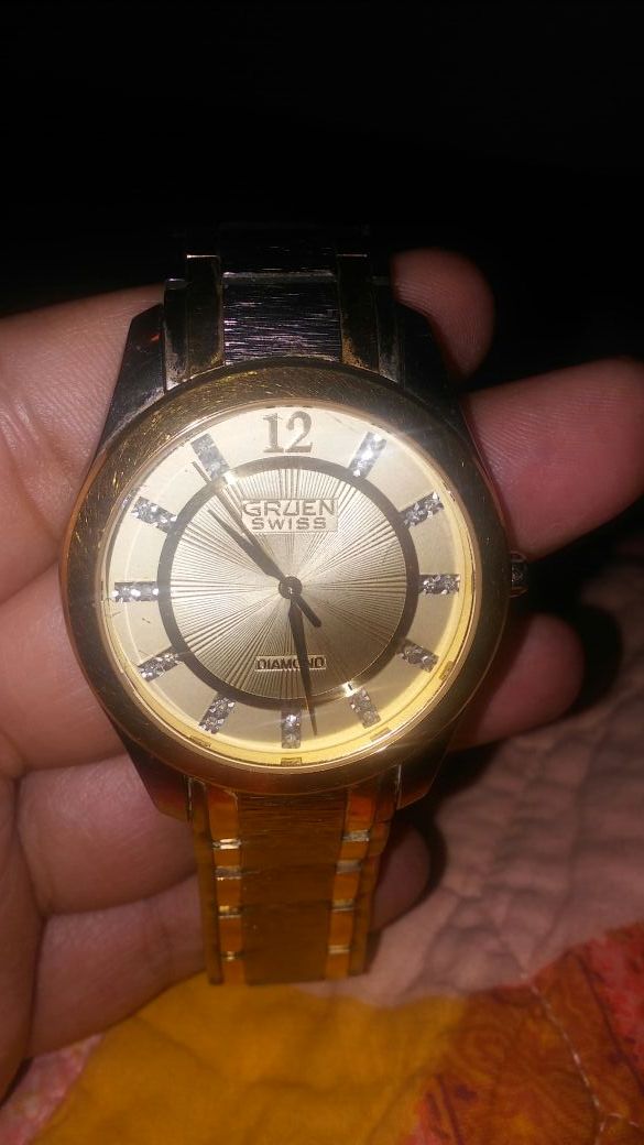 Vintage Gruen swiss diamond watch # gsm065