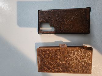Samsung S22 Ultra Magnetic Leather Embossed Case