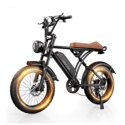 V60/V60 Pro Electric Bike, 48V 15.6/18.2Ah Removable Battery 20” Fat Tire Electric Bike, 1000/1500W Motor 30/33MPH Top Speed Electric Motorcycle, 7 Sp