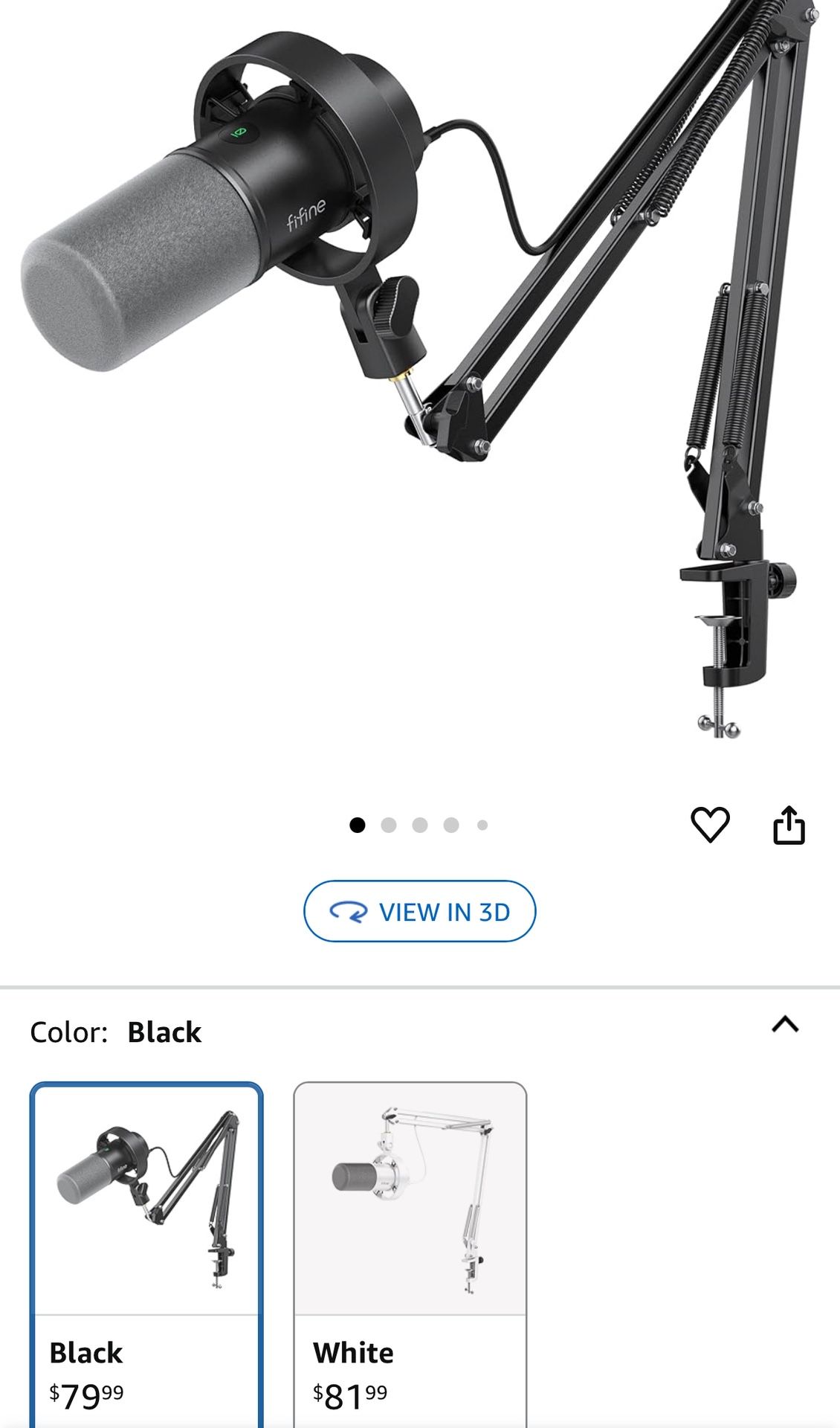 FIFINE K688 Podcast Microphone Kit, USB/XLR Dynamic Microphone with Boom Arm for PC/XLR Mixer, Gaming Mic with Mute Button, Headphone Jack for Vocal,