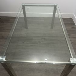 Glass dining room table