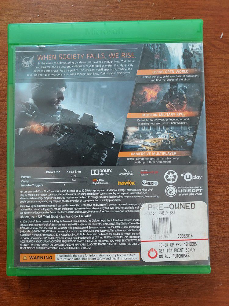 Xbox One Game - Tom Clancys The Division 