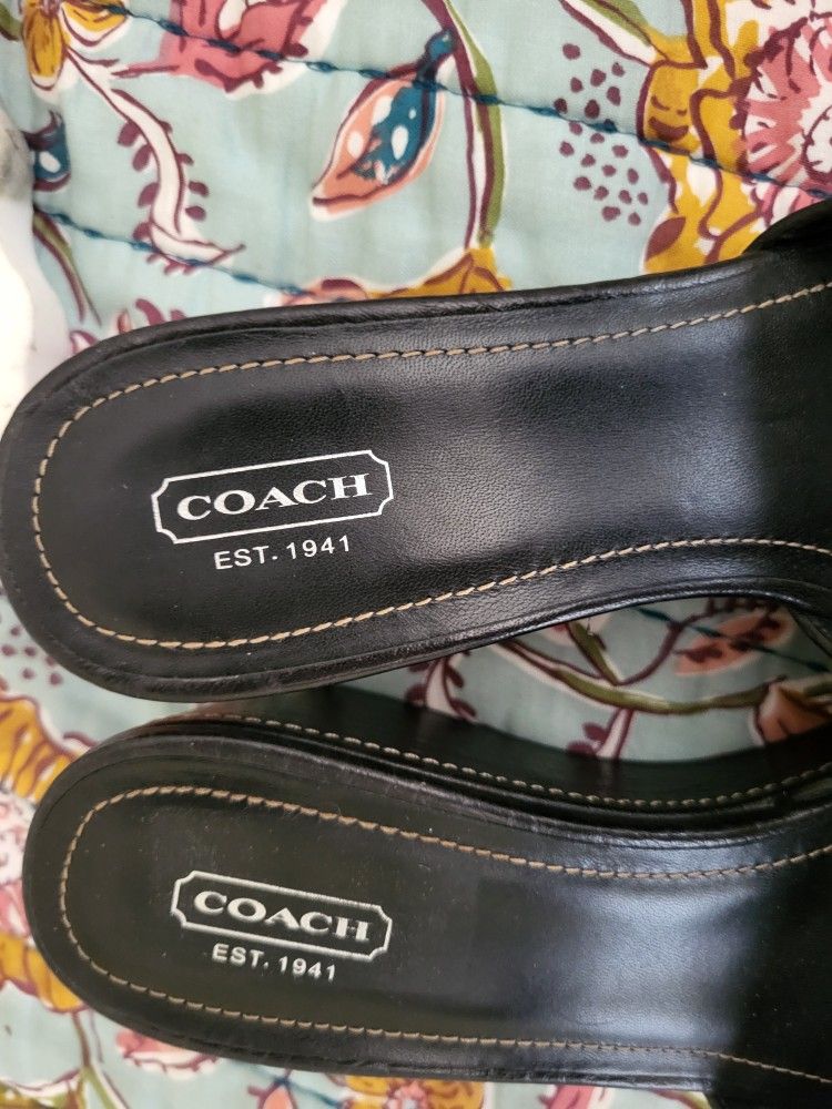Coach Heels Black Size 7.5 In Womens