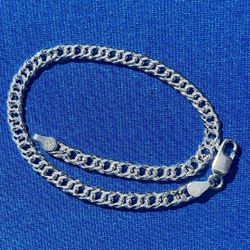 925 STERLING SILVER DOUBLE ROMBO BRACELET 8”inch