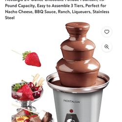 Nostalgia 24-Ounce Chocolate Fondue Fountain, 1.5-Pound Capacity, Easy to Assemble 3 Tiers, Perfect for Nacho Cheese, BBQ Sauce, Ranch, Liqueuers, Sta