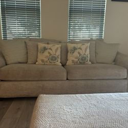 Beige Sofa Set with Ottoman from RC Wiley 