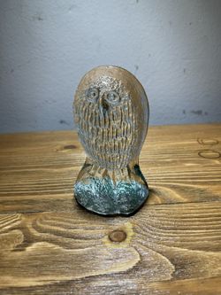 Antique Hand Crafted Glass Owl