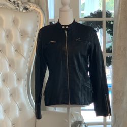 Kardashian Kollection Black Padded Faux Leatherjacket