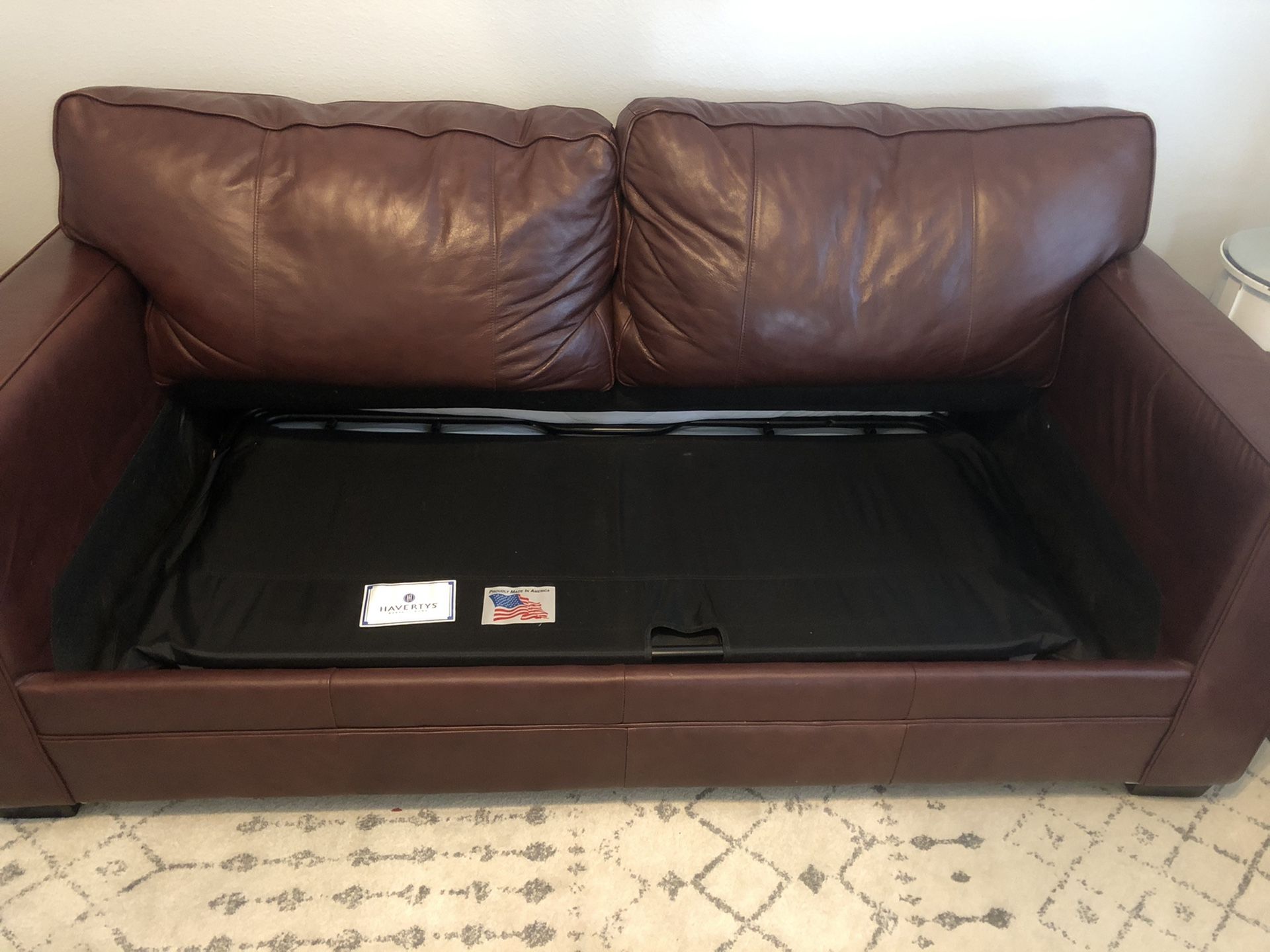 Leather Sleeper Sofa Loveseat Couch