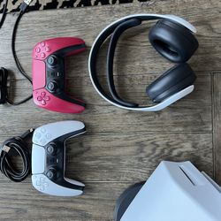 Sony Playstation Five Disc Version PS5 Console. With 2 Controllers And Wireless PS5 Headset,