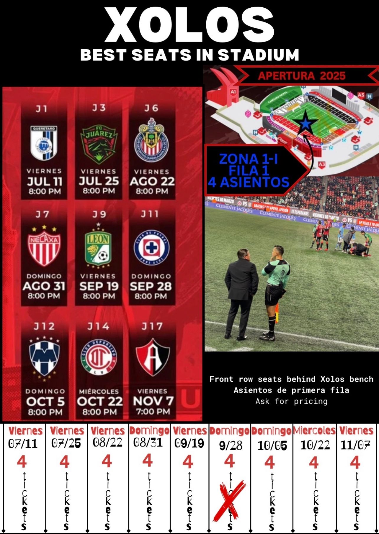 Xolos Vs Queretaro Primera Fila Y Inauguración