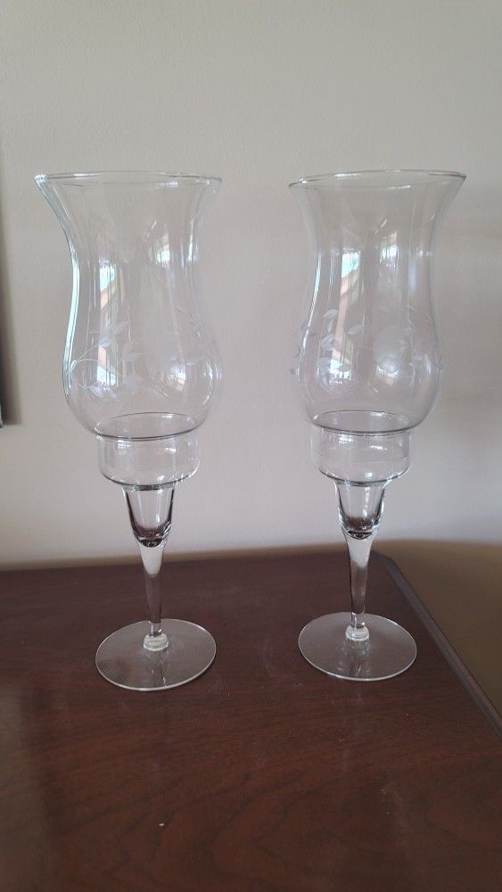 Princess House Crystal Glass Heritage Candle Holders