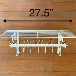 White Wrought Iron Wall Shelf