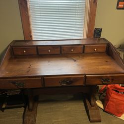Handmade Pine Trestle Desk 