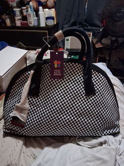 Zee Alexis Black & White Checkered Handbag